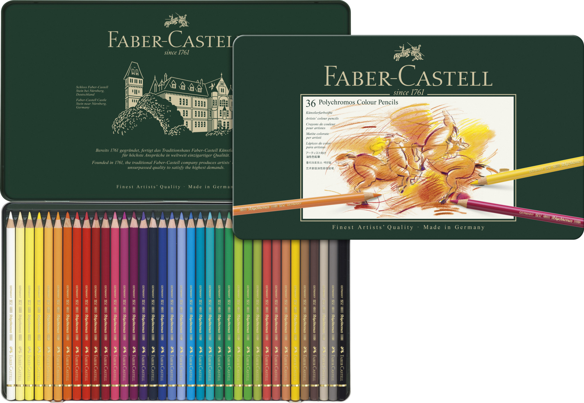 FABER CASTELL Cray. Polychromos boîte métal 36x