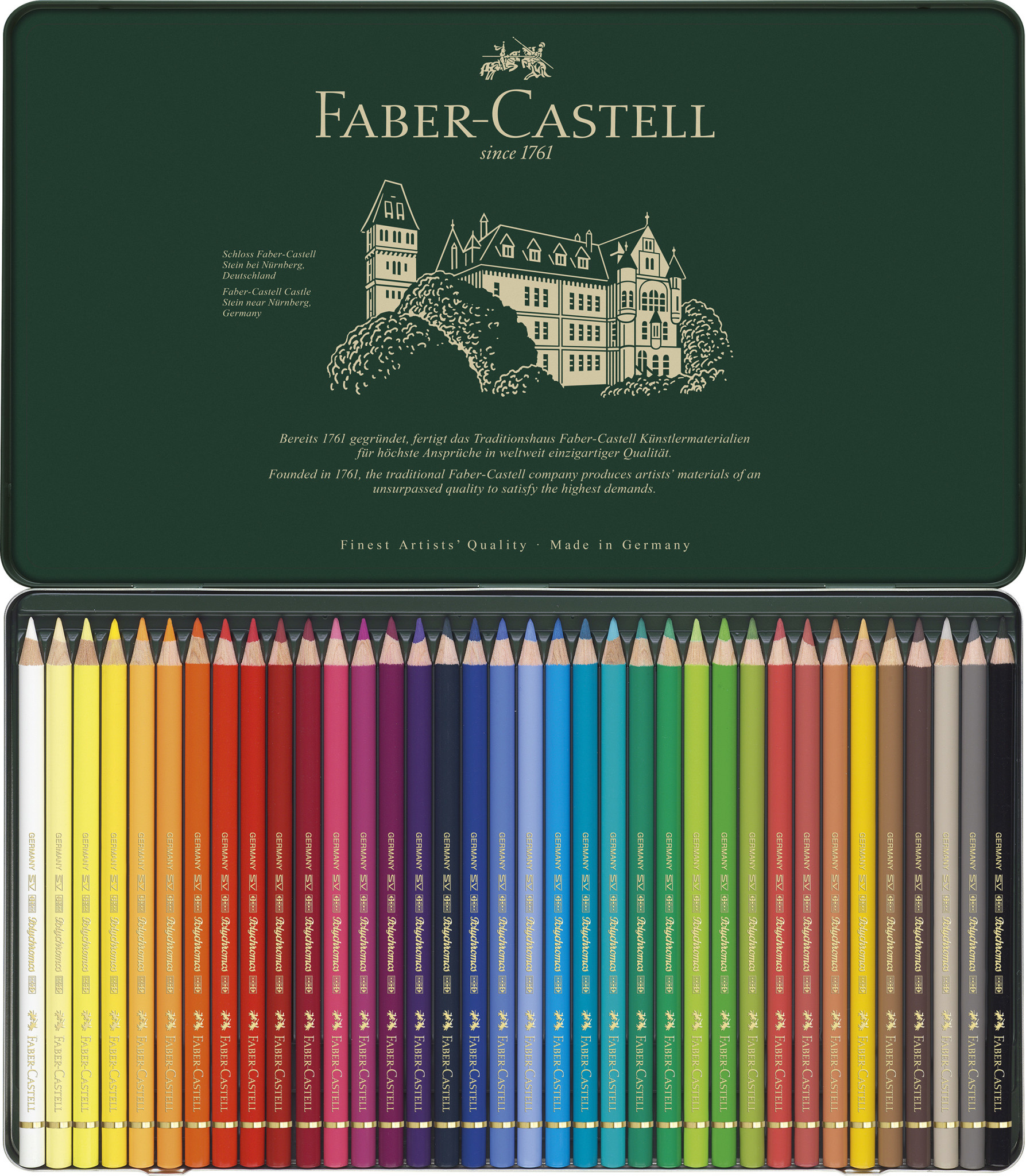 FABER CASTELL Cray. Polychromos boîte métal 36x