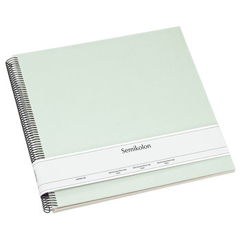 SEMIKOLON Album photos spiralé Economy Large Vert Mousse pages crème 34,5x33,2cm