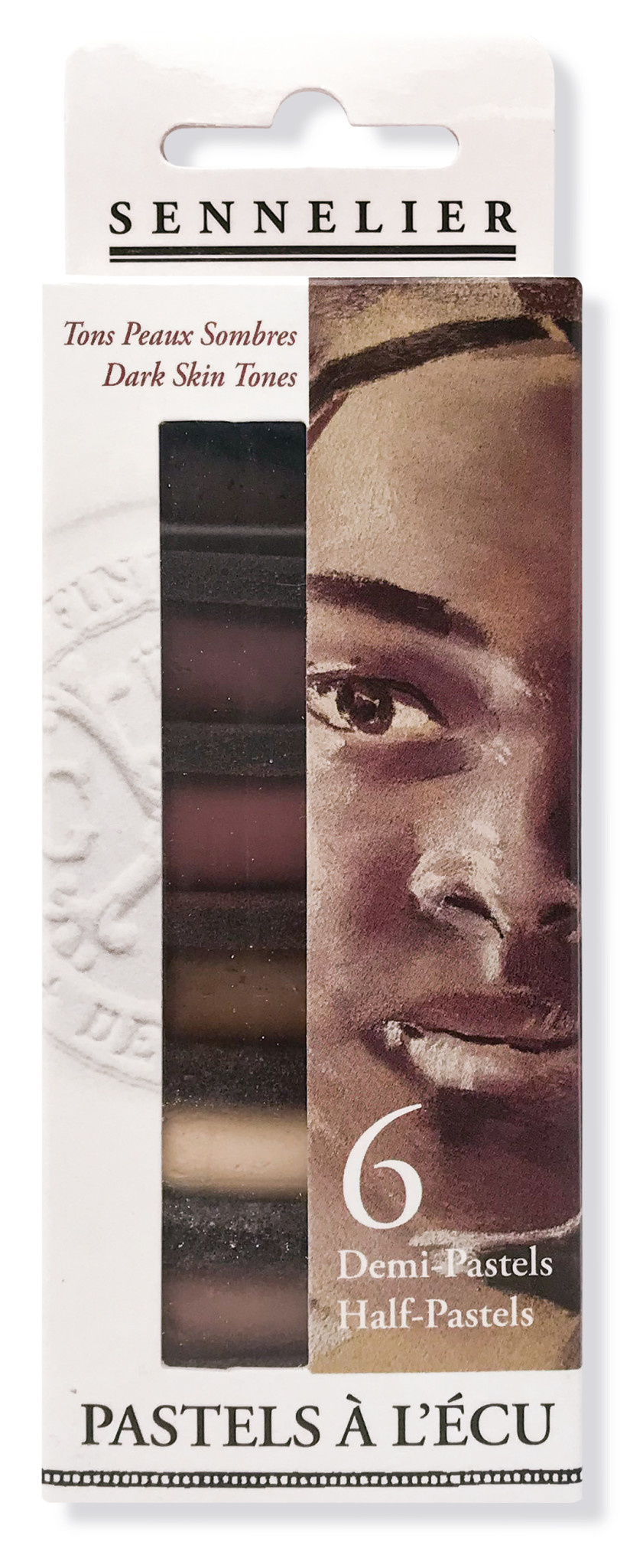 SENNELIER Etui 6 1/2 pastels Ecu Portrait teintes foncées
