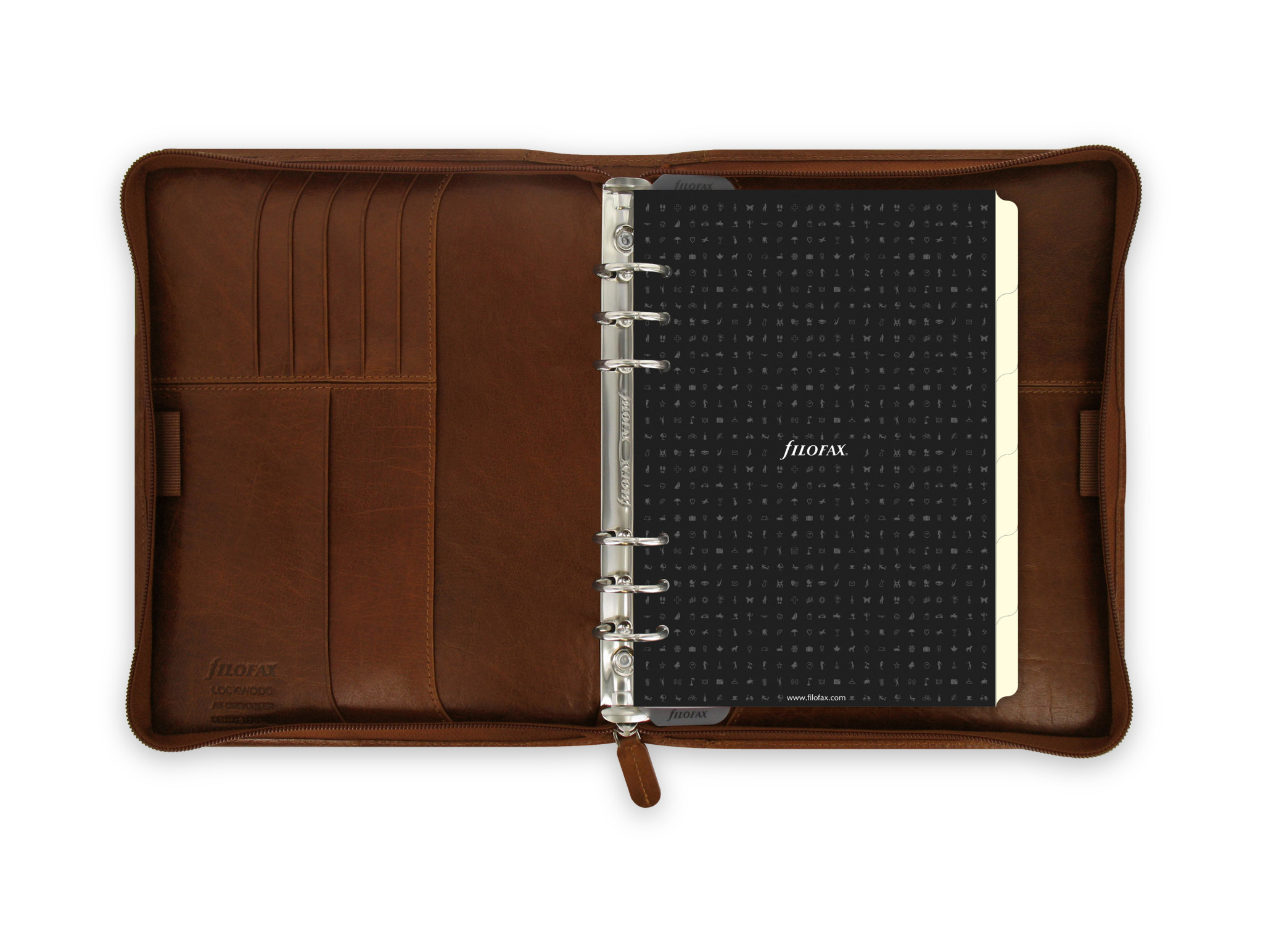 FILOFAX Organiseur Lockwood A5 Zip  - Cognac