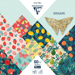 POLLEN Origami, Pochette De 60 Feuilles 15X15Cm 70G, Jardin Fruité