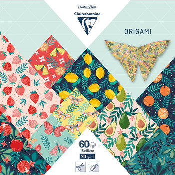 CLAIREFONTAINE Origami, Pochette De 60 Feuilles 15X15Cm 70G, Jardin Fruité