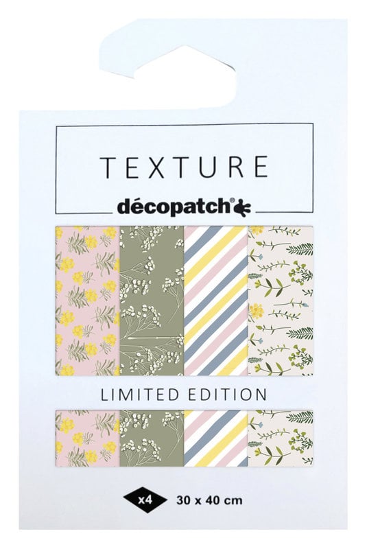 DECOPATCH Assortment of 4 foil papers Immortelle