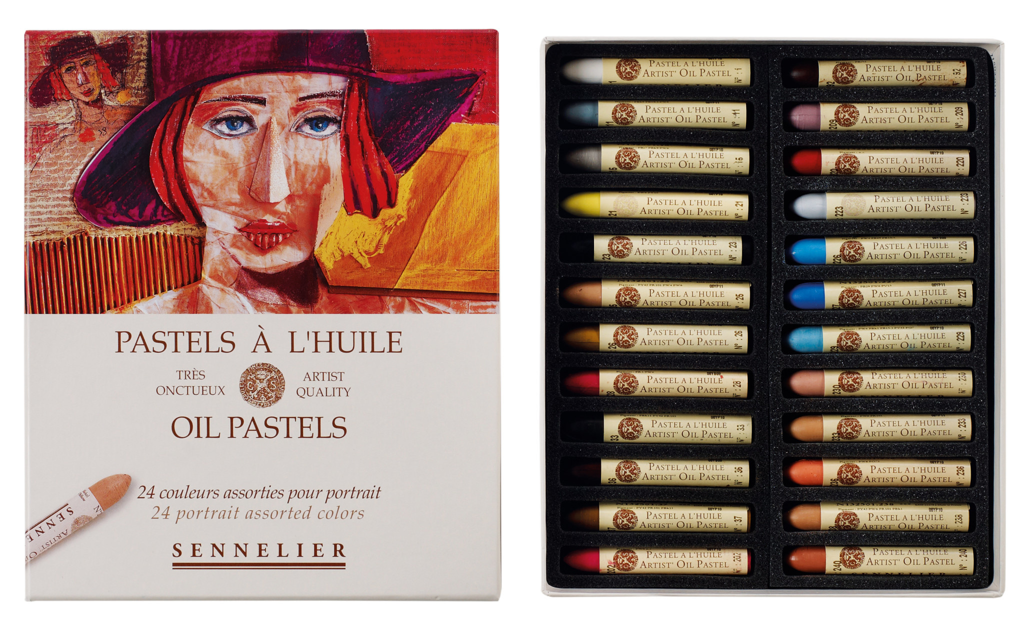 SENNELIER Boîte carton Pastel Huile Portrait 24 Pastels