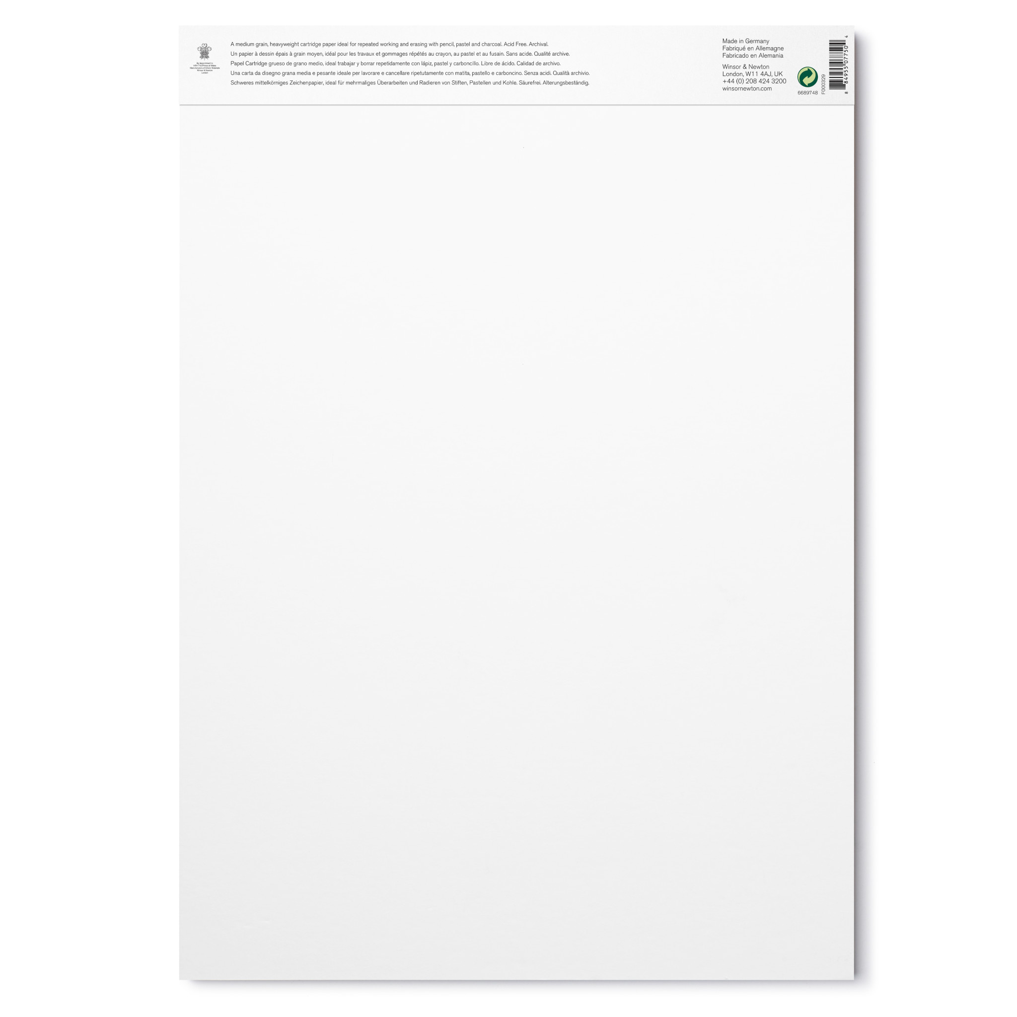 WINSOR & NEWTON Bloc Papier dessin grain moyen 220g A3 25 feuilles