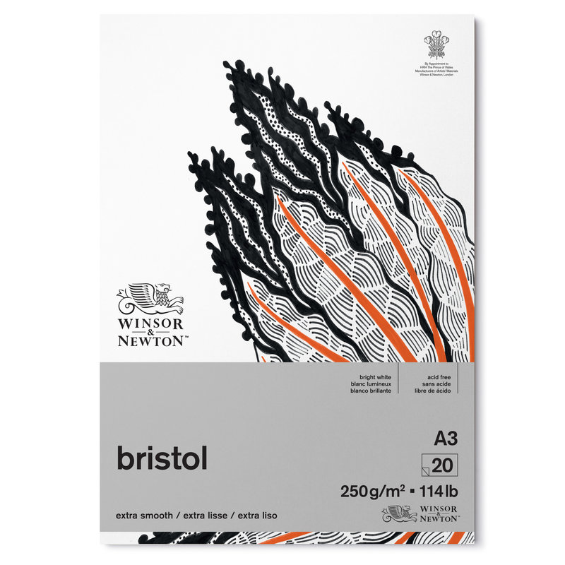 WINSOR & NEWTON Papier bristol bloc 250g A3 20 feuilles