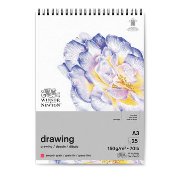 WINSOR & NEWTON Fine Grain Spiral Pad Drawing Paper 150g A3 25 Sheets