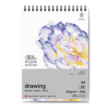 WINSOR & NEWTON Fine Grain Spiral Pad Drawing Paper 150g A4 25 Sheets