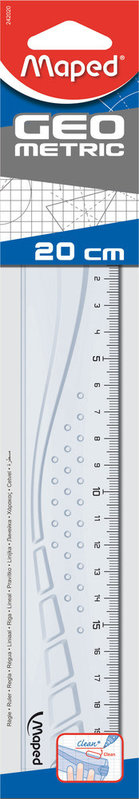 MAPED Règle plate 20 cm - GEOMETRIC, en plastique recyclé