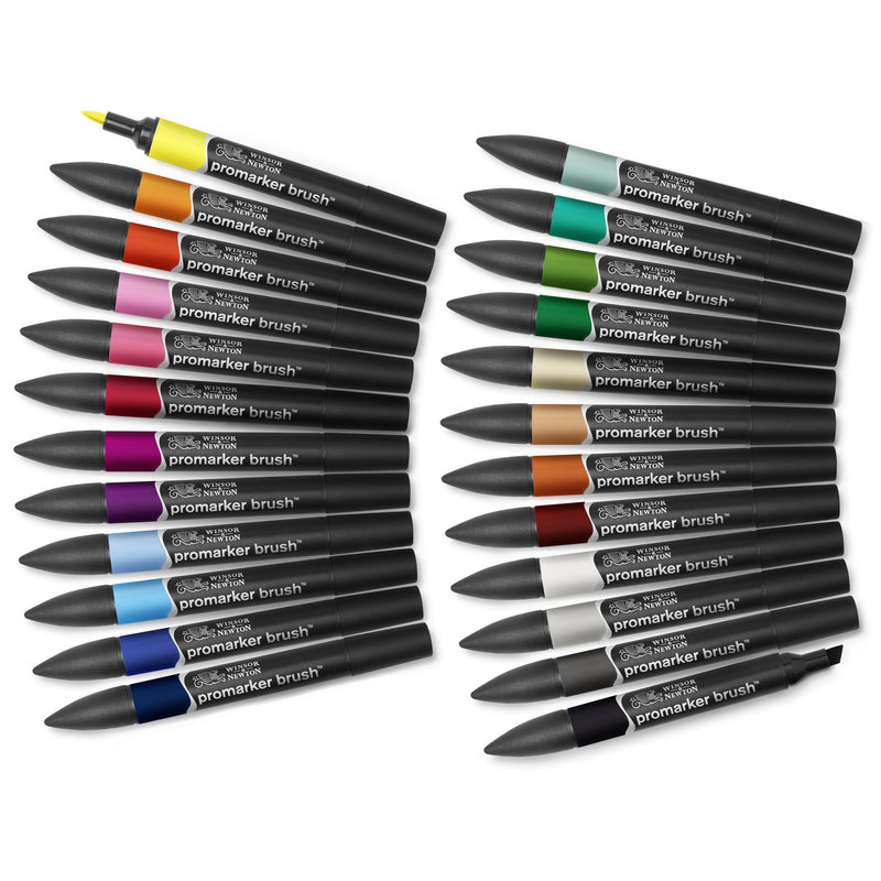 WINSOR & NEWTON Promarker Pinceau x24 valise étudiant designer set