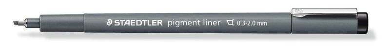 STAEDTLER Pigment Liner 308 - Feutre pointe biseautée 2 mm noir