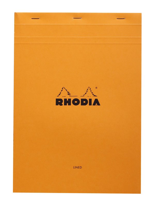 CLAIREFONTAINE Bloc Agrafé Rhodia Orange N°18 21X29,7 Cm 80 Feuillets Ligné Avec Marge 80 G