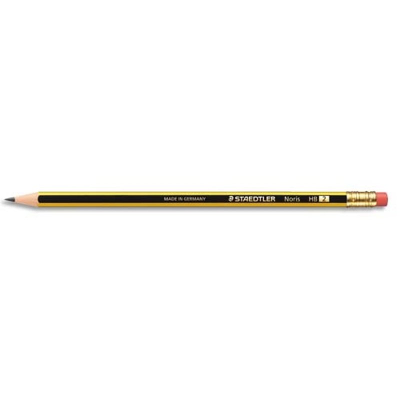 Noris® 122 - Crayon graphite HB embout gomme - Papeterie Michel