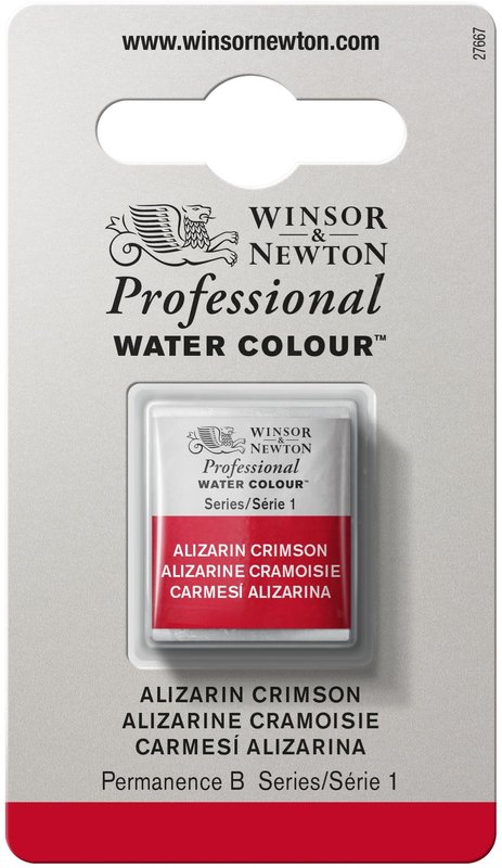 WINSOR & NEWTON Professional Aquarelle 1/2 Godet 004 Alizarine Cramoisie