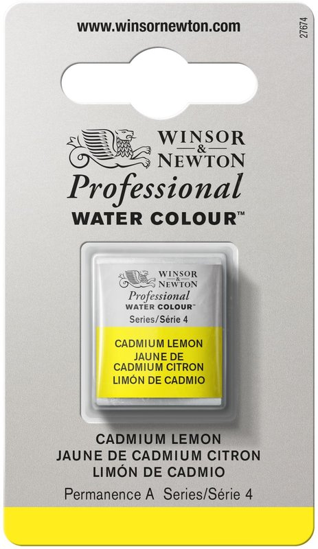 WINSOR & NEWTON Professional Aquarelle 1/2 Godet 086 Jaune de cadmium citron