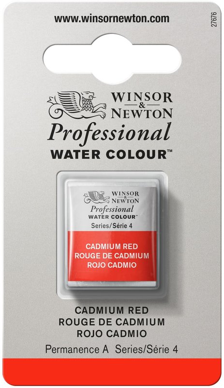 WINSOR & NEWTON Professional Aquarelle 1/2 Godet 094 Rouge de cadmium