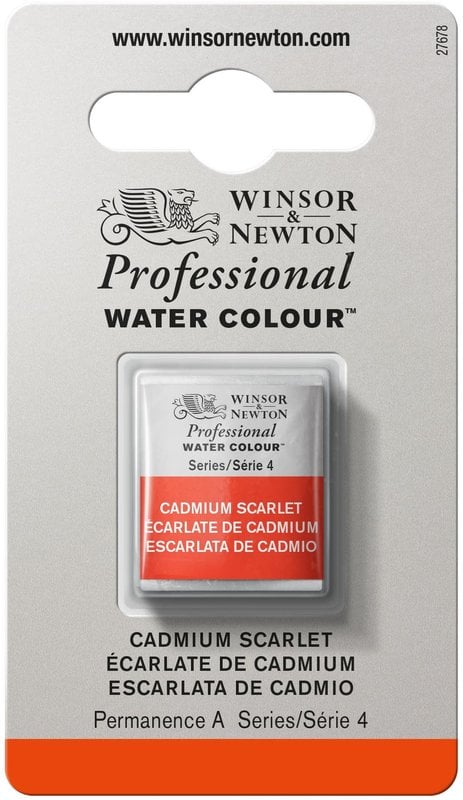 WINSOR & NEWTON Professional Aquarelle 1/2 Godet 106 Ecarlate de Cadmium