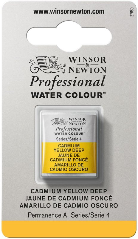 WINSOR & NEWTON Professional Aquarelle 1/2 Godet 111 Jaune de cadmium foncé