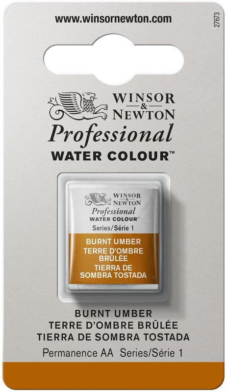 WINSOR & NEWTON Professional Aquarelle 1/2 Godet 076 Terre D'ombre Brulée