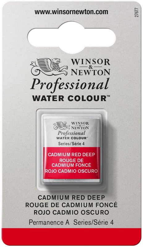 WINSOR & NEWTON Professional Aquarelle 1/2 Godet 097 Rouge de cadmium foncé