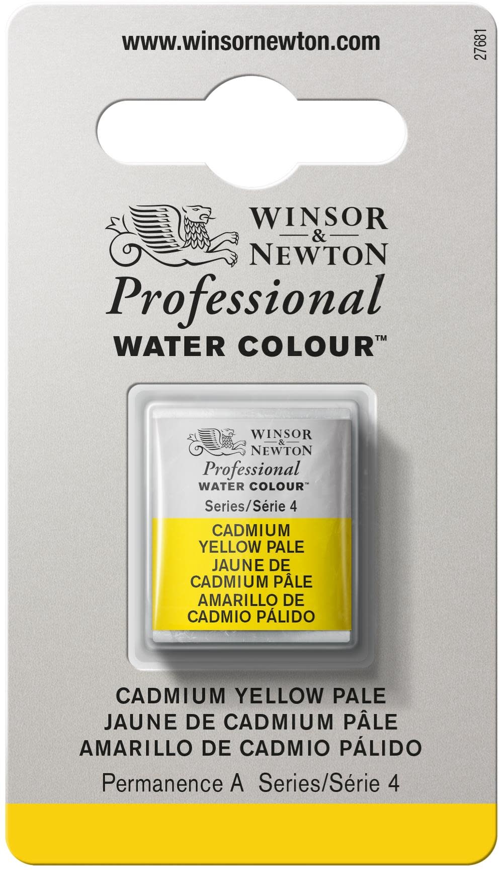 WINSOR & NEWTON Professional Aquarelle 1/2 Godet  118 Jaune de cadmium pale