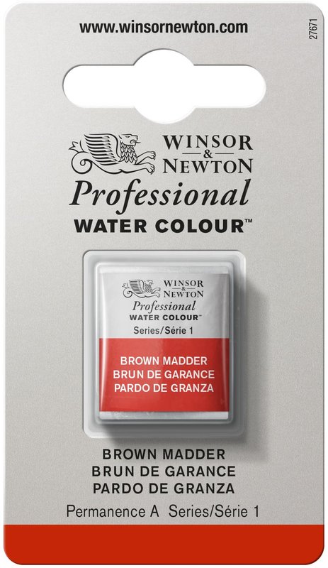 WINSOR & NEWTON Professional Aquarelle 1/2 Godet 056 Brun de Garance