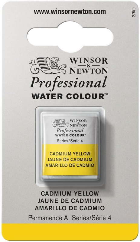 WINSOR & NEWTON Professional Aquarelle 1/2 Godet 108 Jaune de cadmium