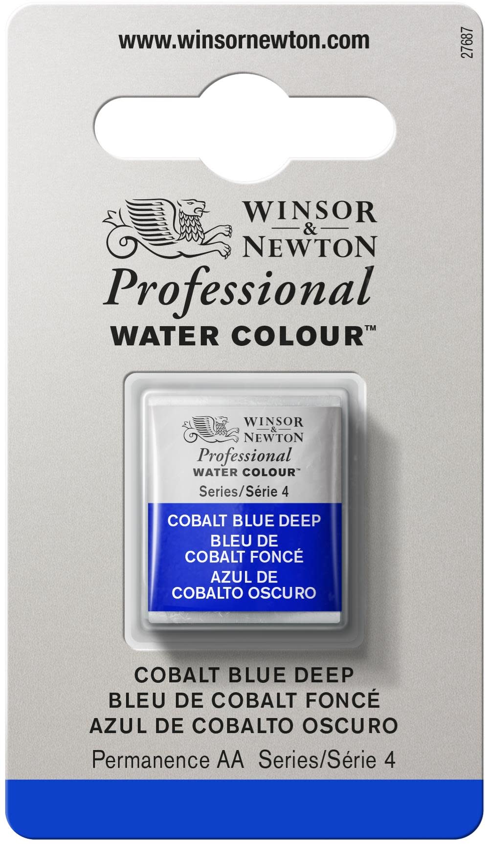 WINSOR & NEWTON Professional Aquarelle 1/2 Godet 180 Bleu cobalt foncé