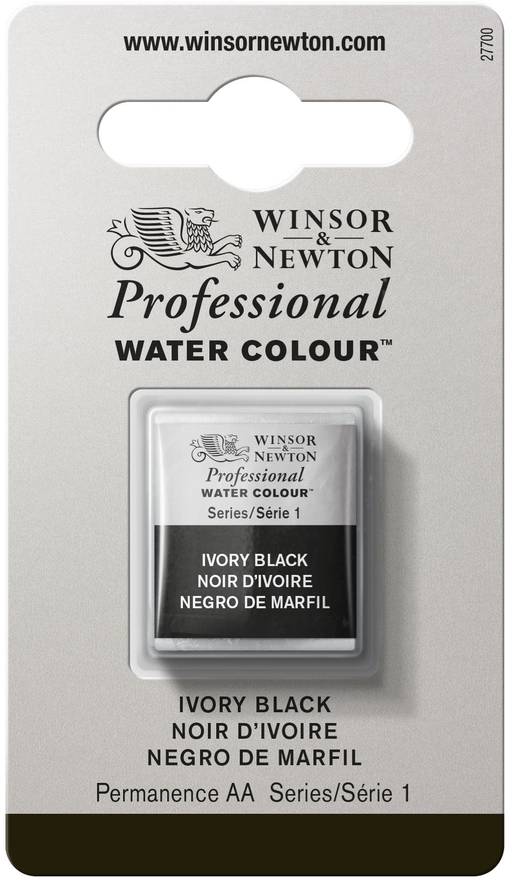 WINSOR & NEWTON Professional Aquarelle 1/2 Godet 331 Noir d'Ivoire