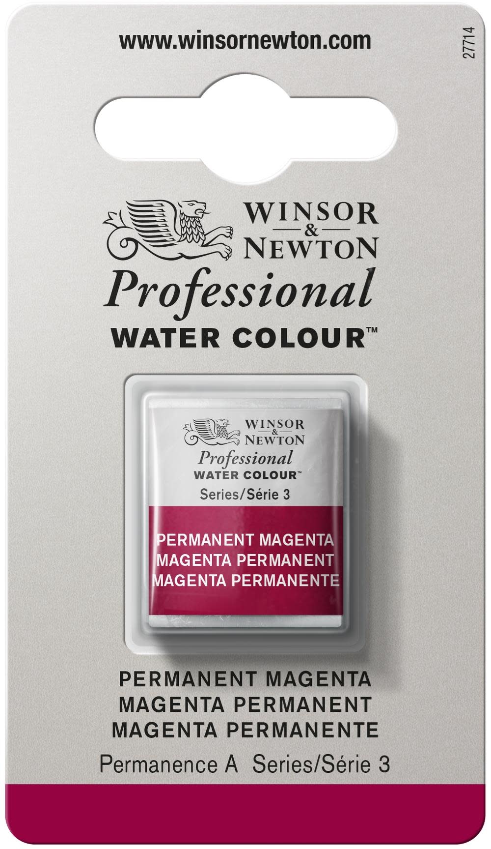 WINSOR & NEWTON Professional Aquarelle 1/2 Godet 489 Magenta Permanent