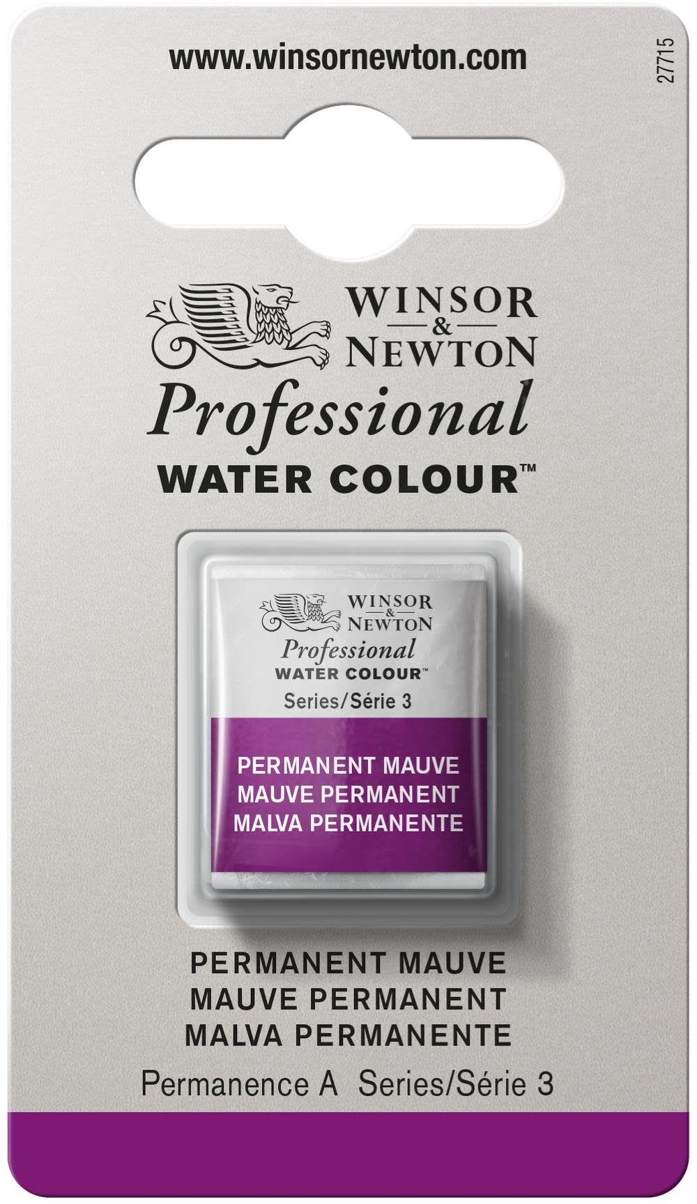 WINSOR & NEWTON Professional Aquarelle 1/2 Godet 491 Mauve Permanent