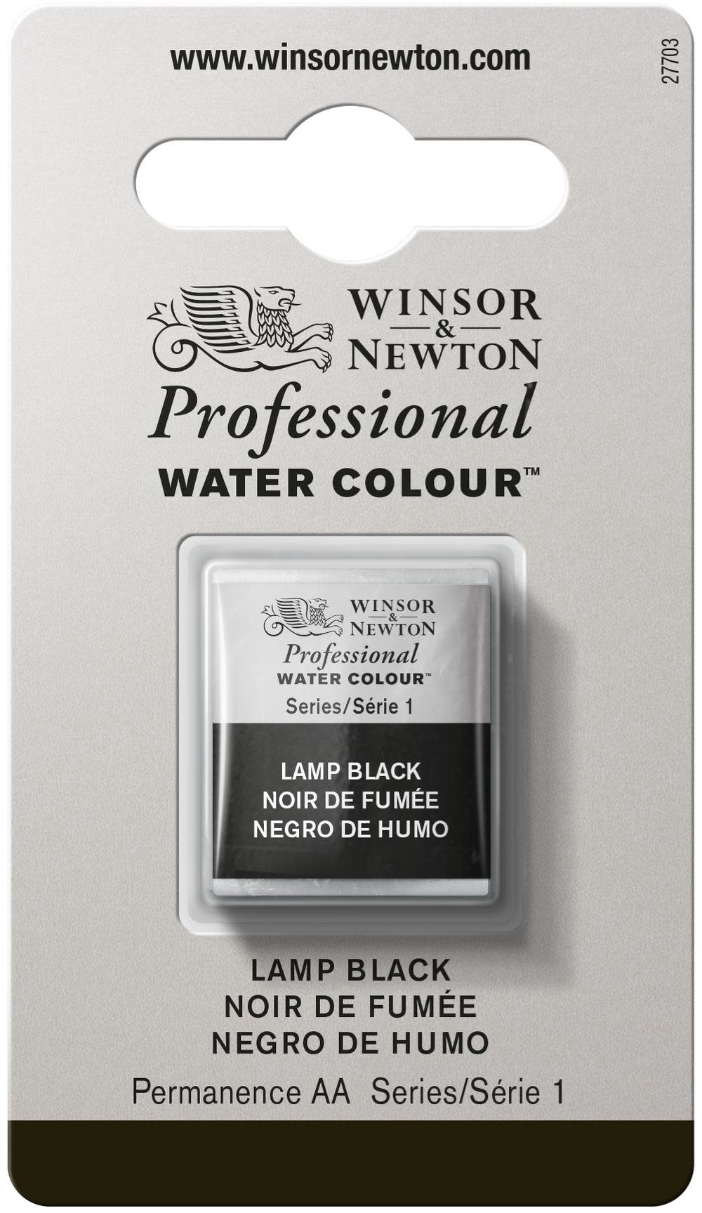 WINSOR & NEWTON Professional Aquarelle 1/2 Godet 337 Noir Fumée