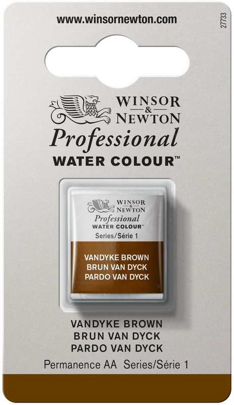 WINSOR & NEWTON Professional Aquarelle 1/2 Godet 676 Brun Van Dyck