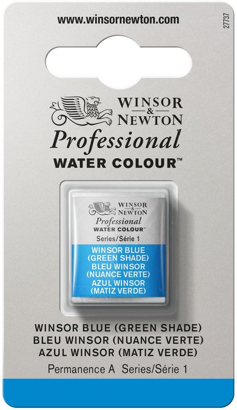 WINSOR & NEWTON Professional Aquarelle 1/2 Godet 707 Bleu Winsor N.Vert