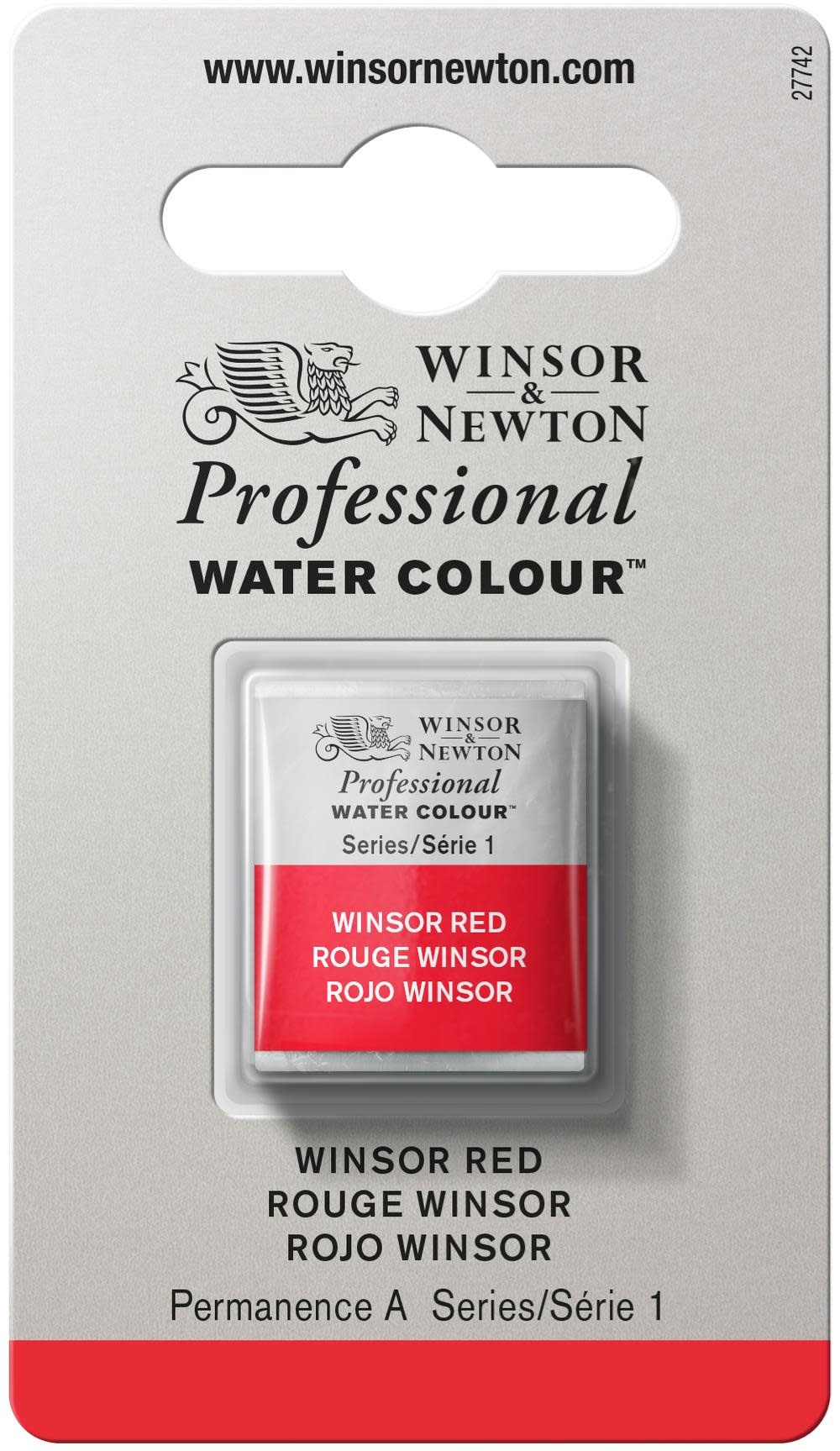 WINSOR & NEWTON Professional Aquarelle 1/2 Godet 726 Rouge Winsor