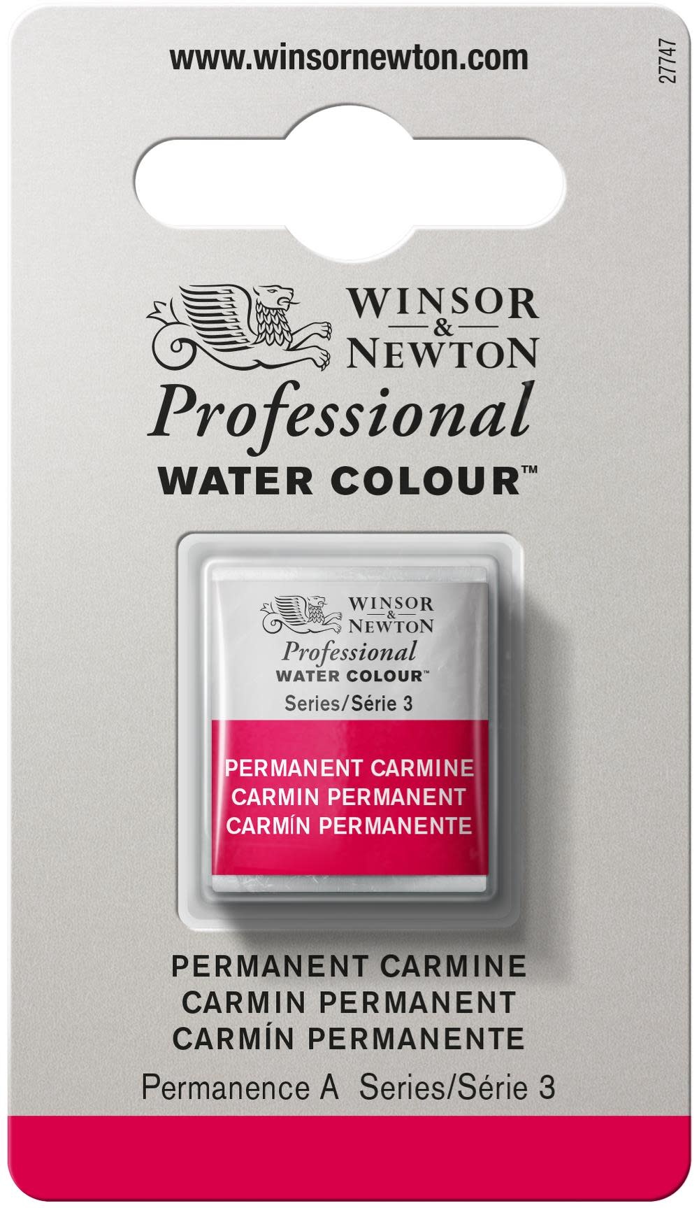 WINSOR & NEWTON Professional Aquarelle 1/2 Godet 479 Carmin Permanent