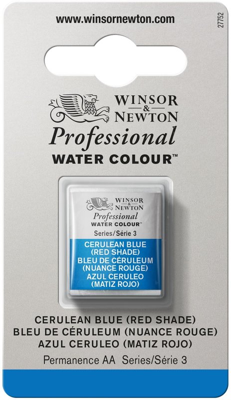 WINSOR & NEWTON Professional Aquarelle 1/2 Godet 140 Bleu Ceruleum N.Rouge