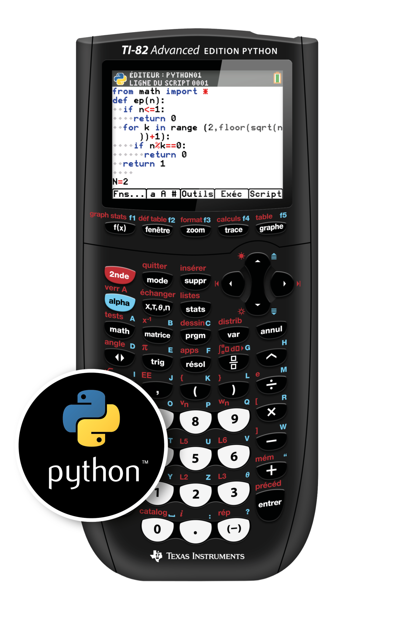 Calculatrice Graphique TI-82 Advanced Python - Papeterie Michel