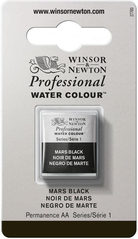 WINSOR & NEWTON Professional Aquarelle 1/2 Godet 386 Noir De Mars