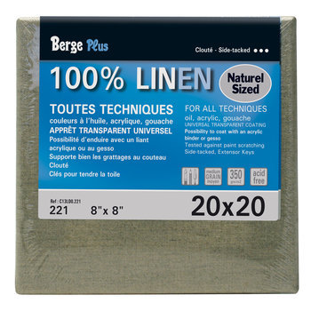 BERGE Natural linen frame Berge Plus 40x40cm nailed N°223