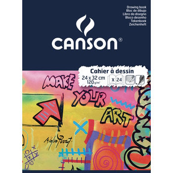 CANSON White Drawing Book 24X32Cm 24 Pages 120G/m²- Card Cover