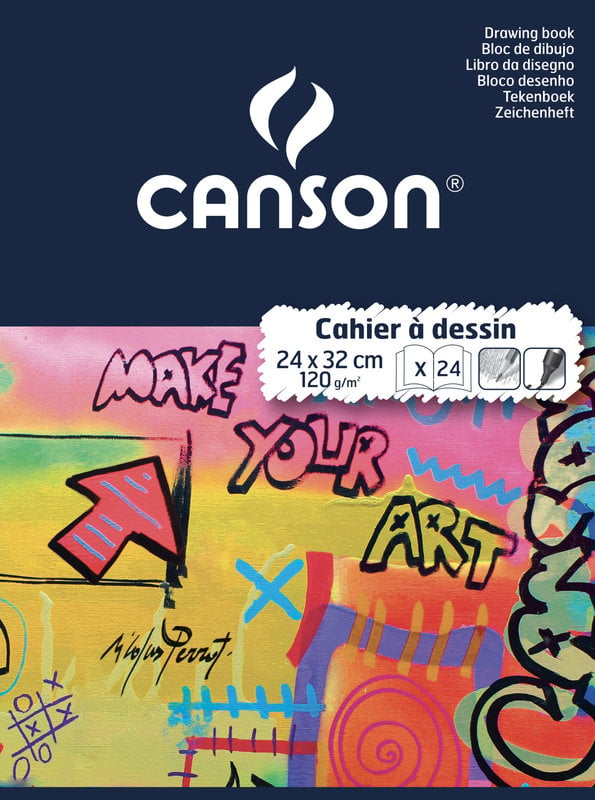 CANSON White Drawing Book 24X32Cm 24 Pages 120G/m²- Card Cover