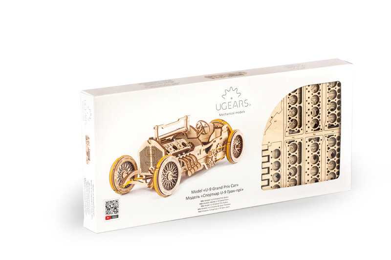 GRAINE CREATIVE Ugears U-9 Grand Prix Voiture Bois 348 Pièces 350X95X130Mm