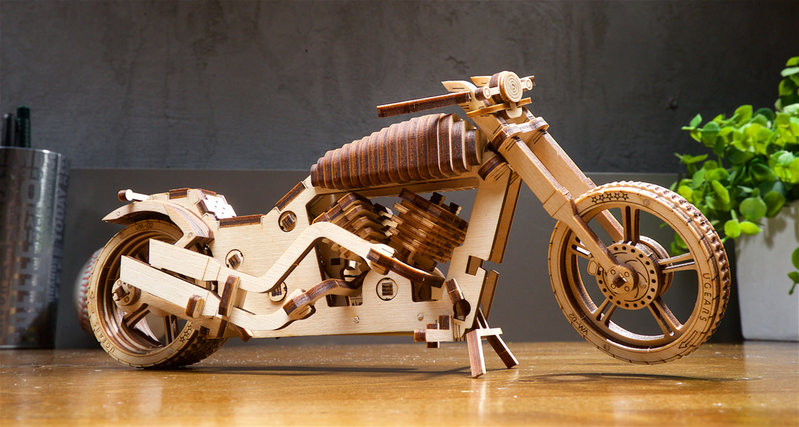 GRAINE CREATIVE Ugears Motorcycle Vm-02 Wood 189 Pieces 258x84x105Mm