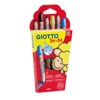 GIOTTO BEBE Be-bè - Etui-coffret 6 maxi crayons + 1 taille-crayon