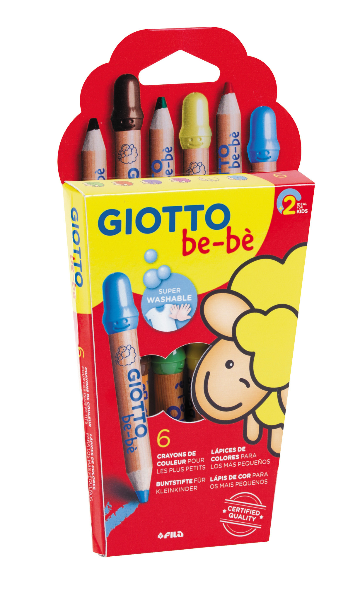 Crayons Giotto bébé + 1 taille crayon packs de 12 couleurs vives