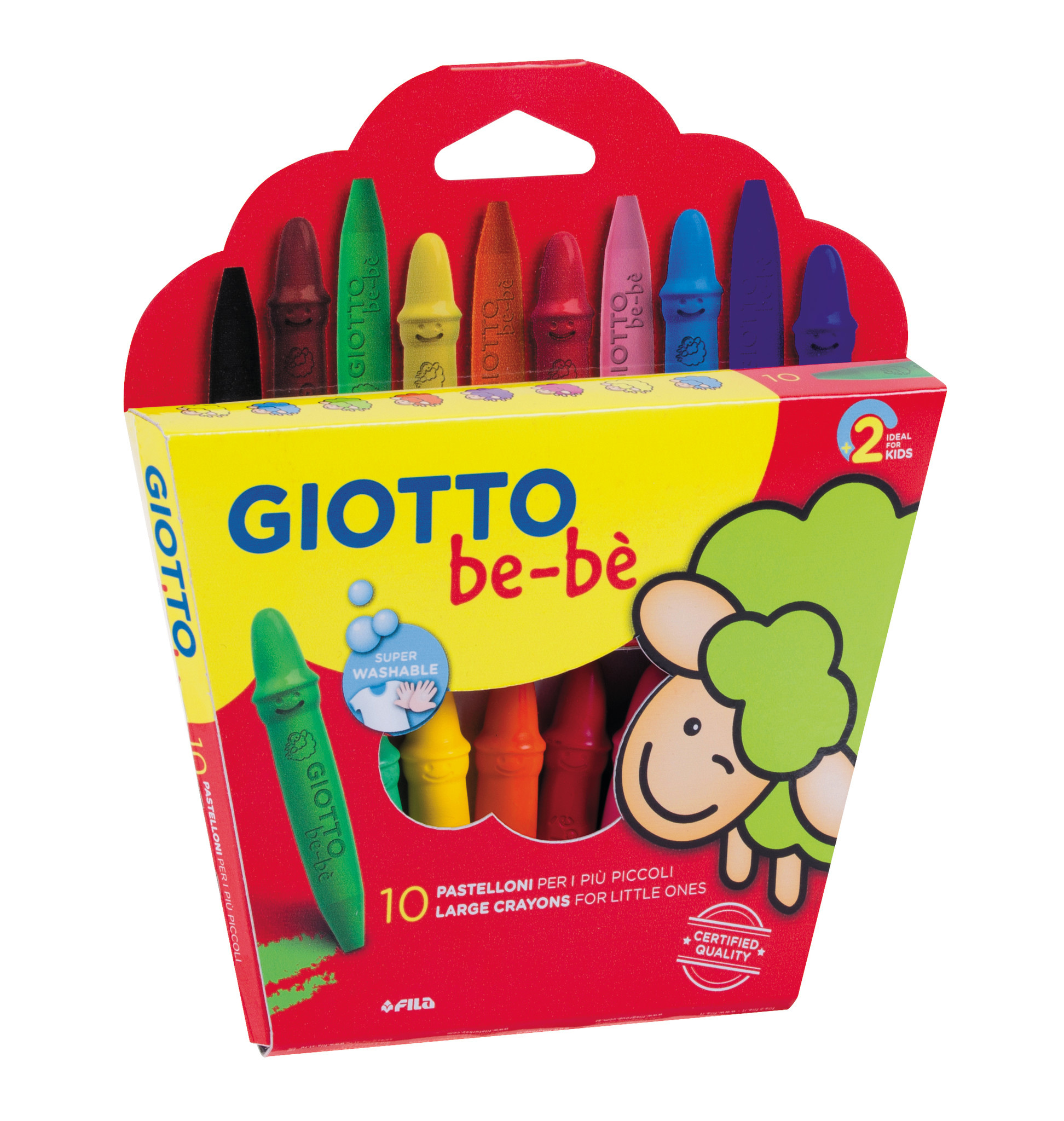 Giotto Be Be Etui 10 Crayons Cire 1 Taille Crayon Papeterie Michel