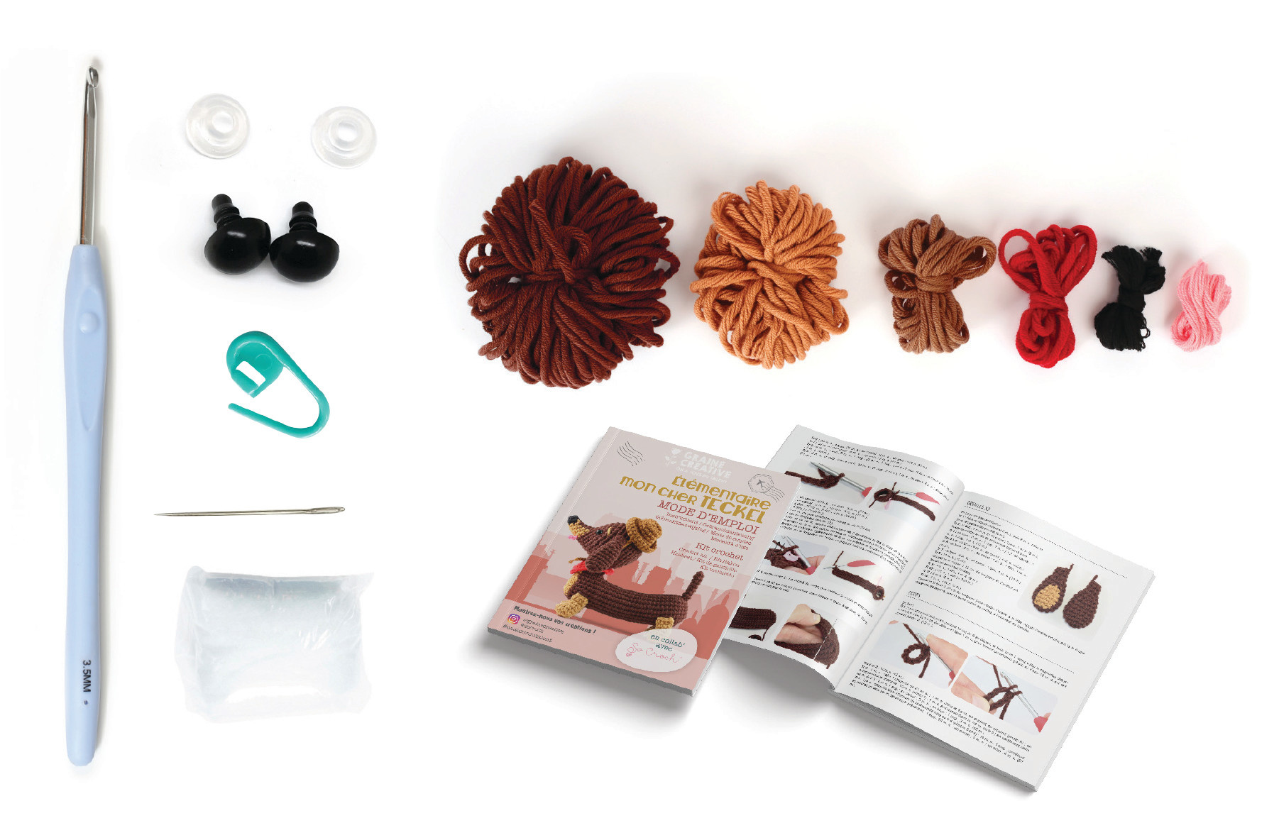 GRAINE CREATIVE Kit Amigurumi Teckel 180Mm