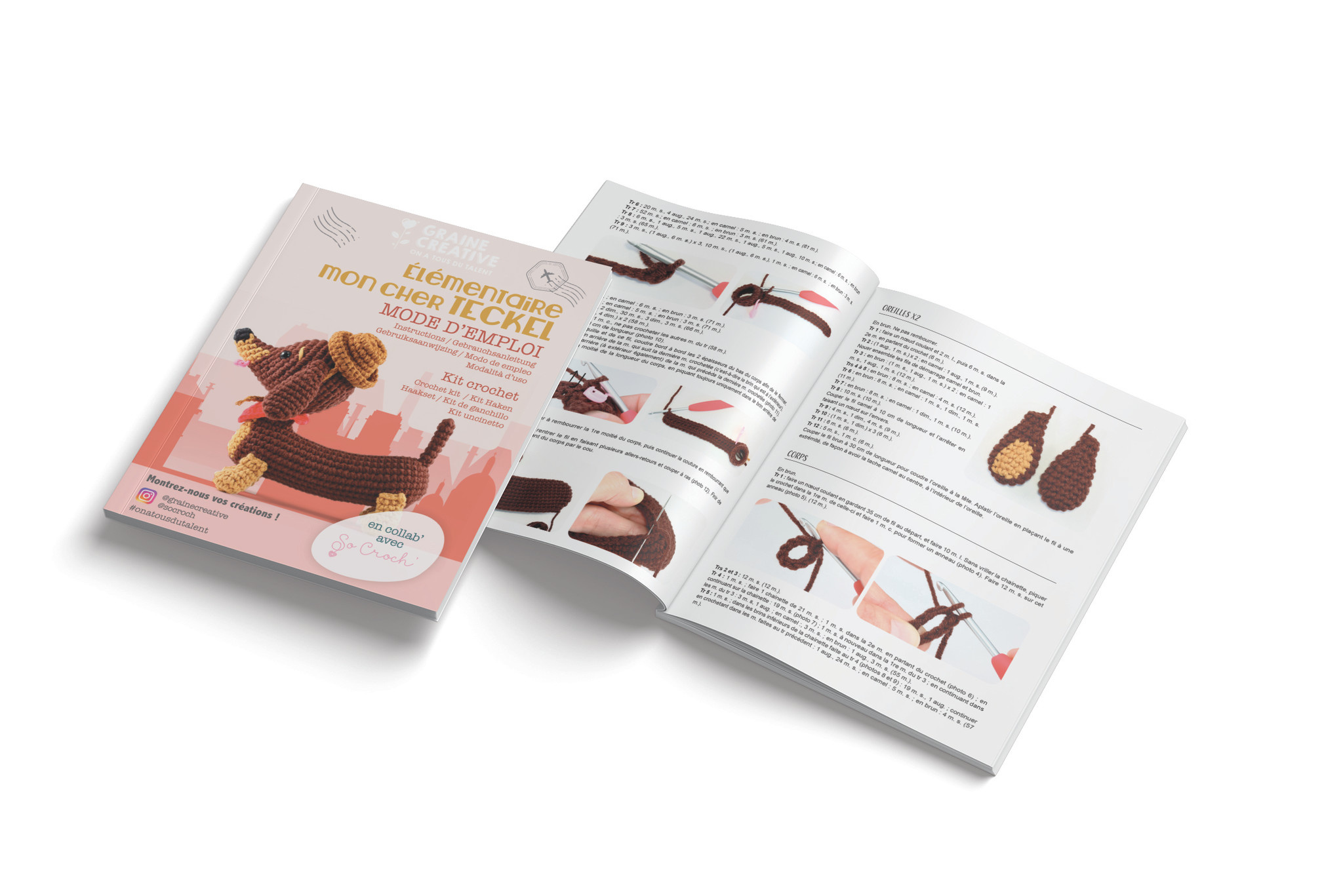 GRAINE CREATIVE Kit Amigurumi Teckel 180Mm